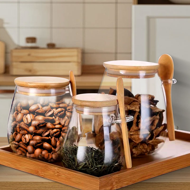 Coffee Tea Sugar Canisters - Герметичная стеклянная банка 34 унции с