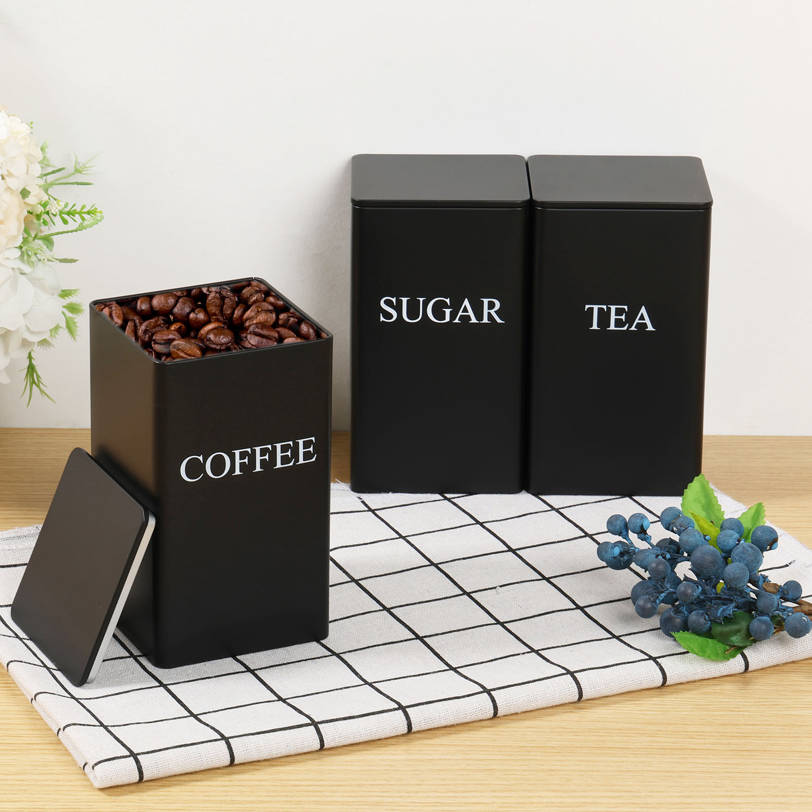 Coffee Tea Sugar Canisters - 3 шт. канистры для хранения кофейных