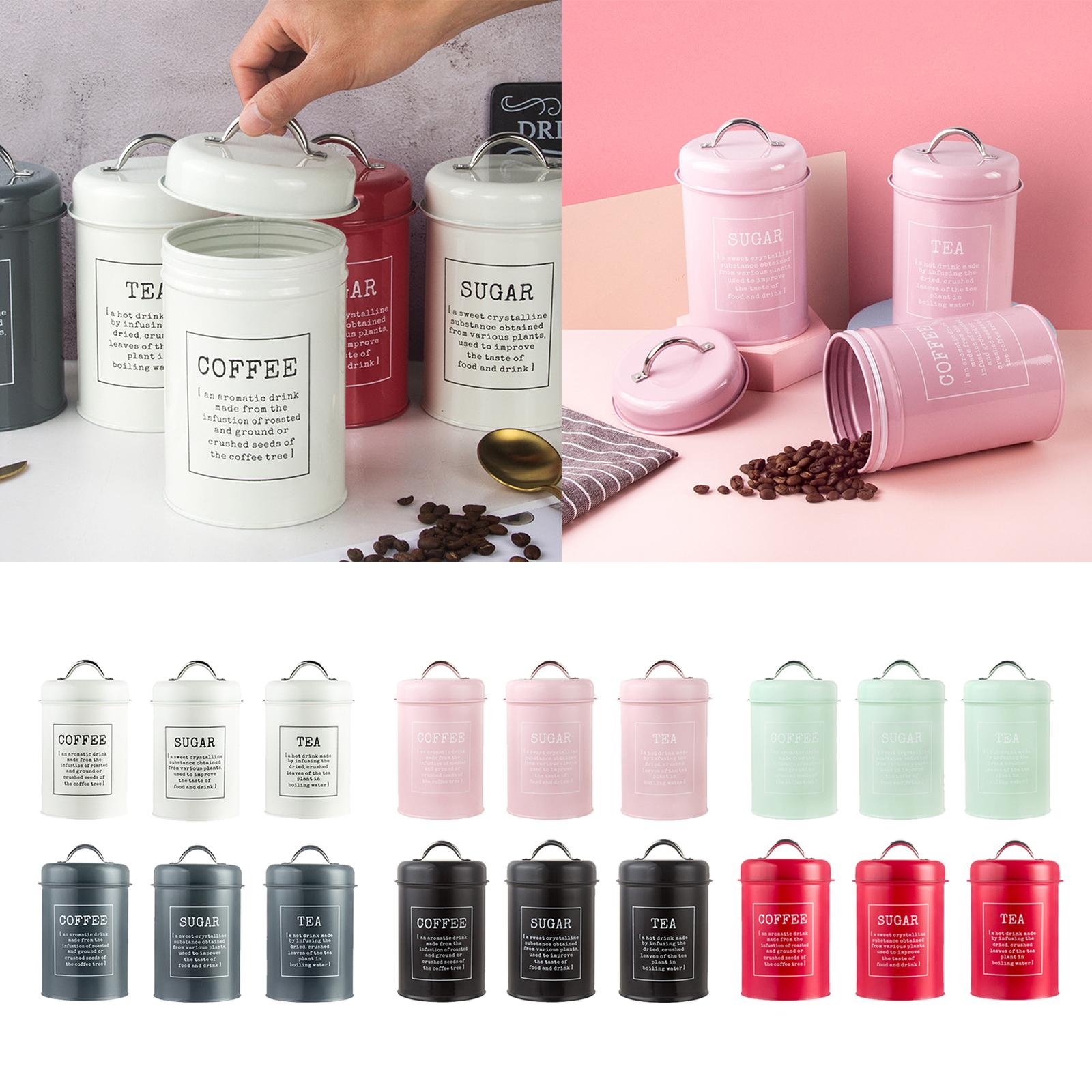 Coffee Tea Sugar Canisters - Набор из 3 герметичных кухонных контейнеров