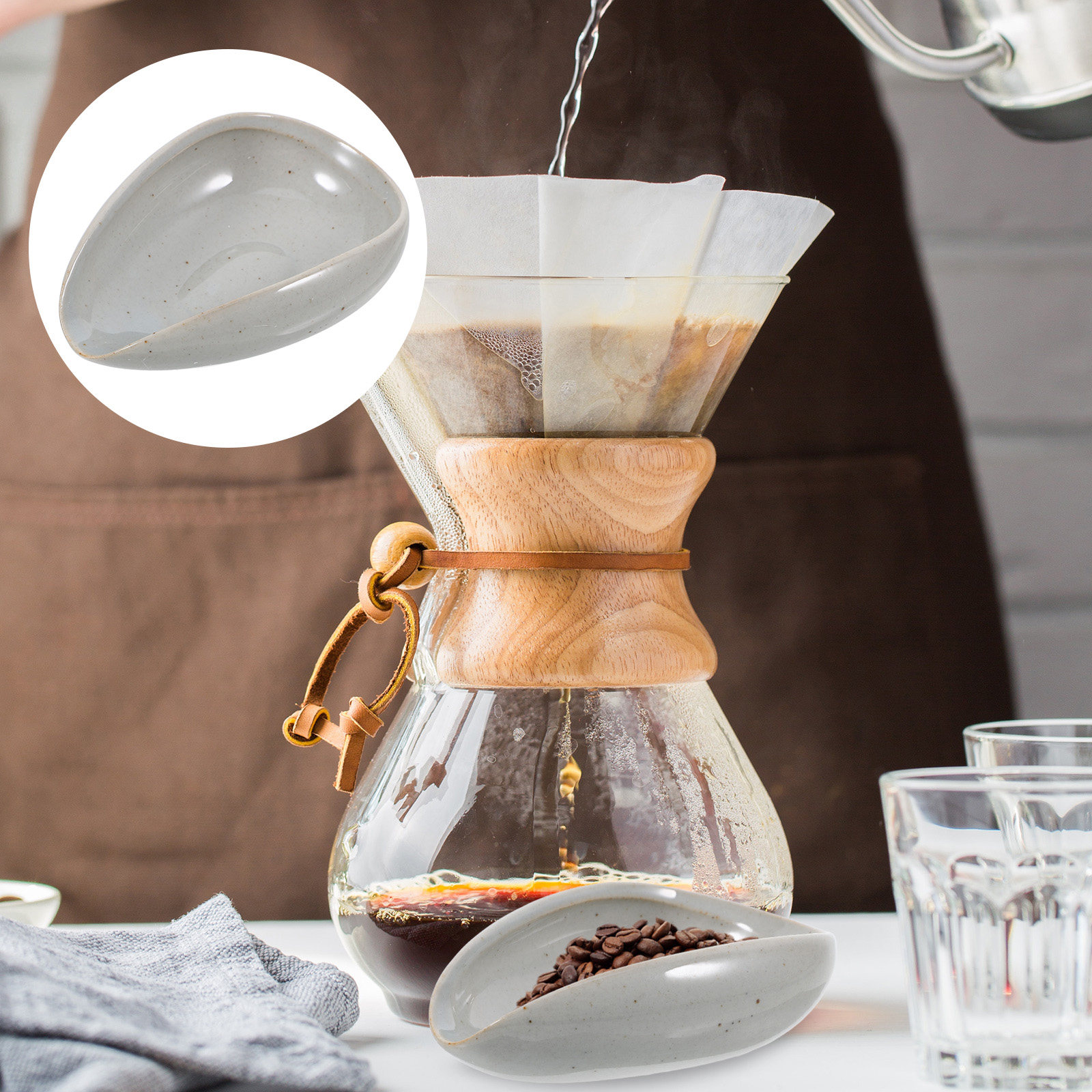 Coffee Tea And Bean Leaf - Керамическая подставка для кофейных зерен, чашка