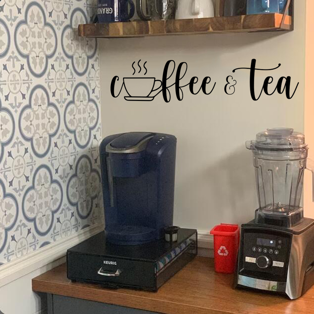 Switching Coffee To Tea - Наклейка на стену для кофе и