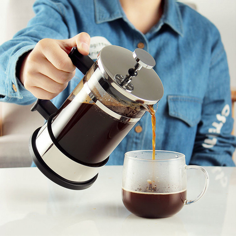 French Press Glass - Кофейник-френч-пресс с фильтром из высокопрочного боросиликатного