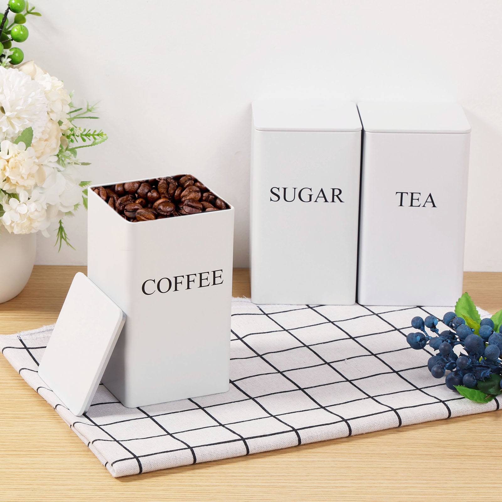 3 шт. канистры для хранения ко – обзор и цена Coffee Tea Sugar Canisters