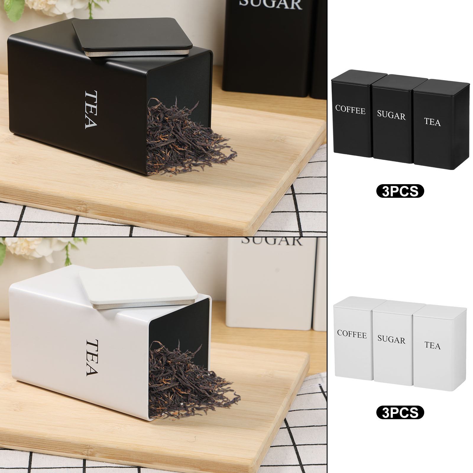 3 шт. канистры для хранения ко – обзор и цена Coffee Tea Sugar Canisters