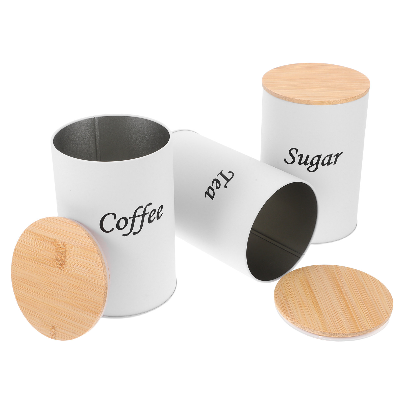 Набор из 3 герметичных круглых – обзор и цена Coffee Tea Sugar Canisters
