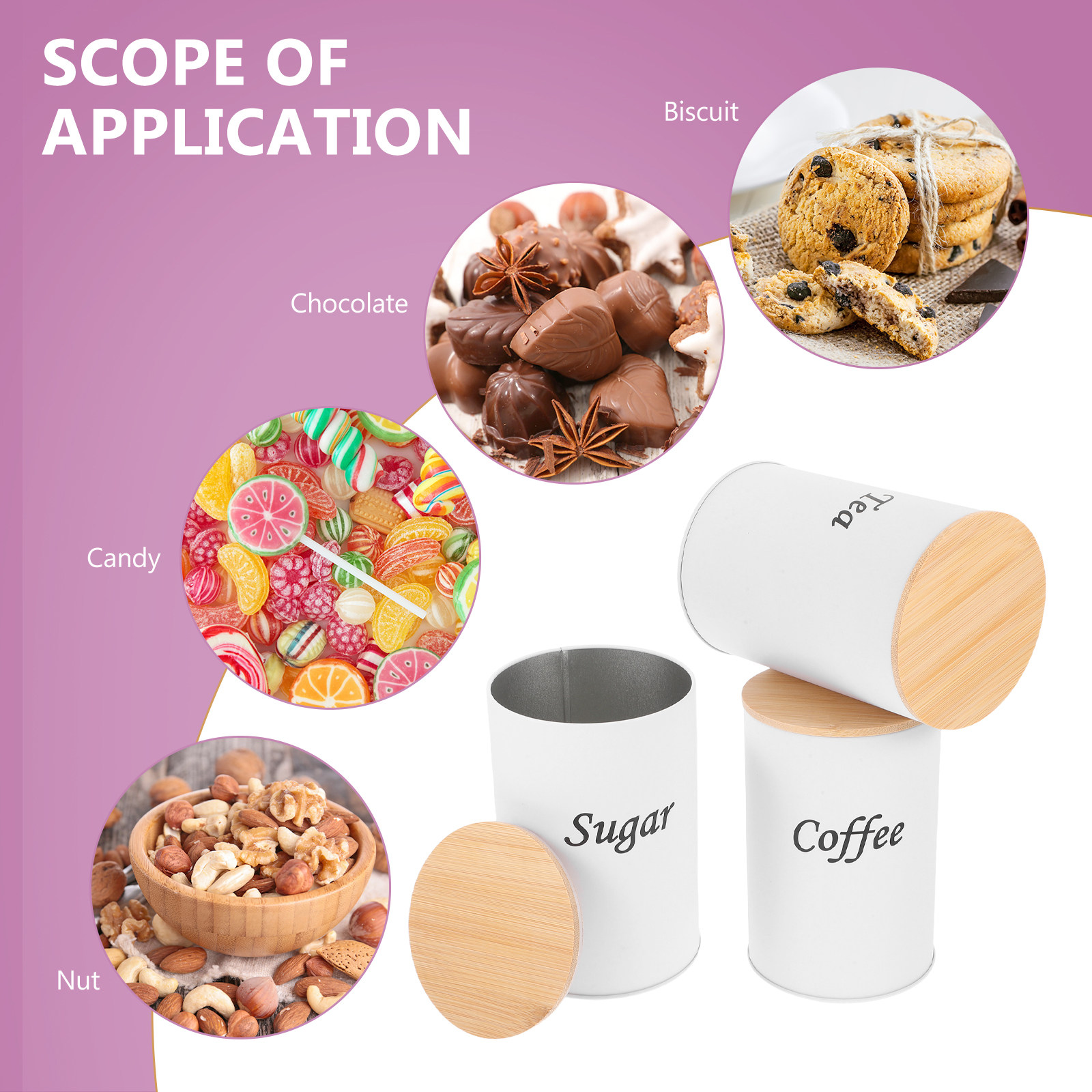 Набор из 3 герметичных круглых – обзор и цена Coffee Tea Sugar Canisters