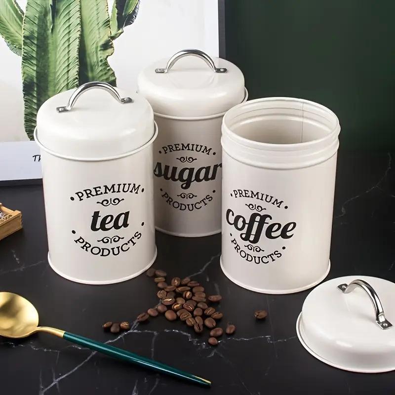 3 шт. круглых металлических ко – обзор и цена Coffee Tea Sugar Canisters