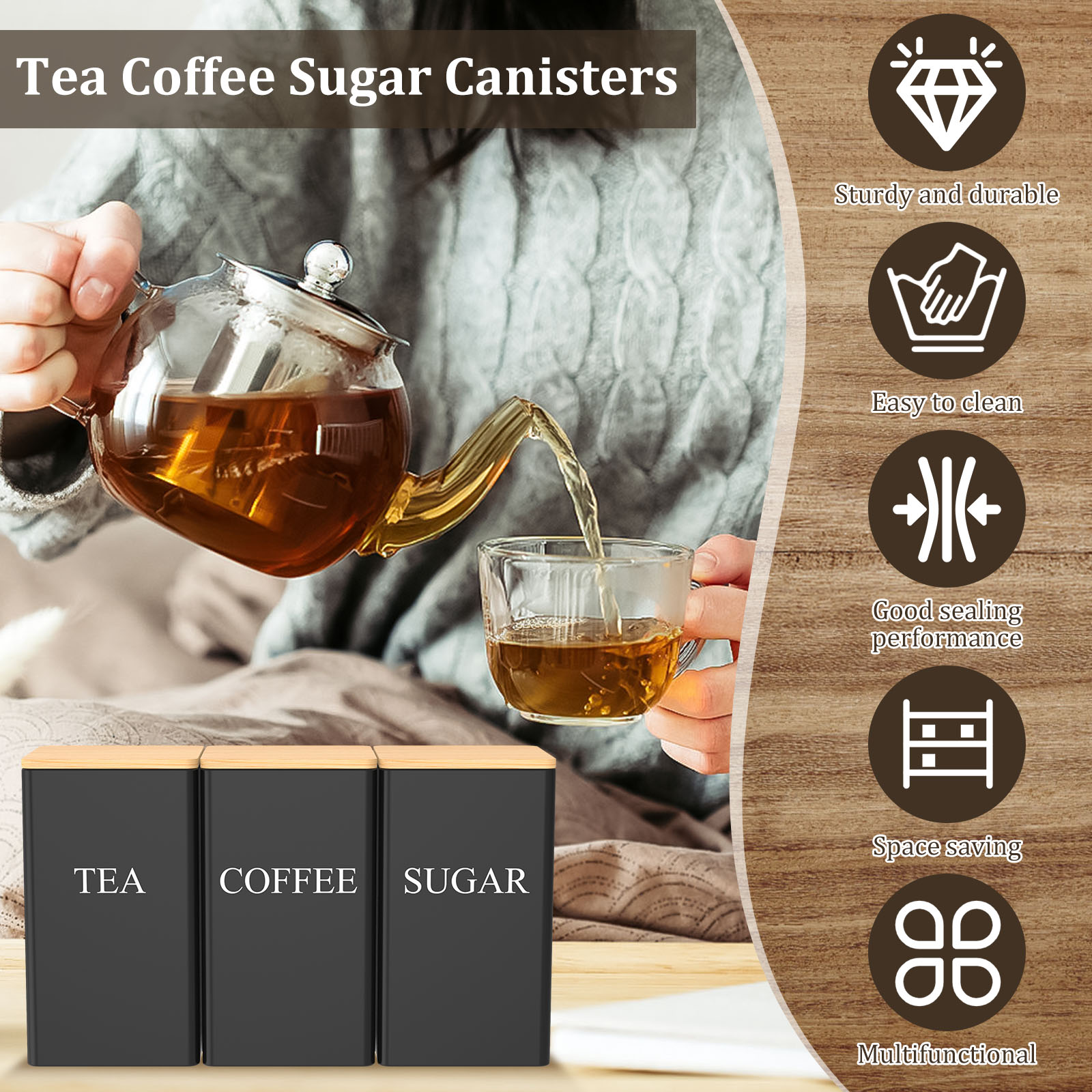 Баночка для хранения кофейных  – обзор и цена Coffee Tea Sugar Canisters